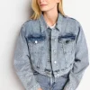 Denim-Jacke Mit Strassdetails