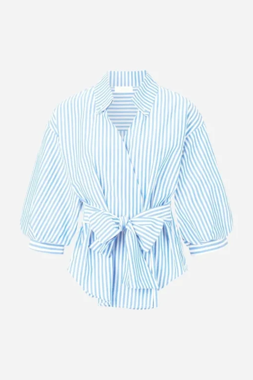Gestreifte Wickelbluse