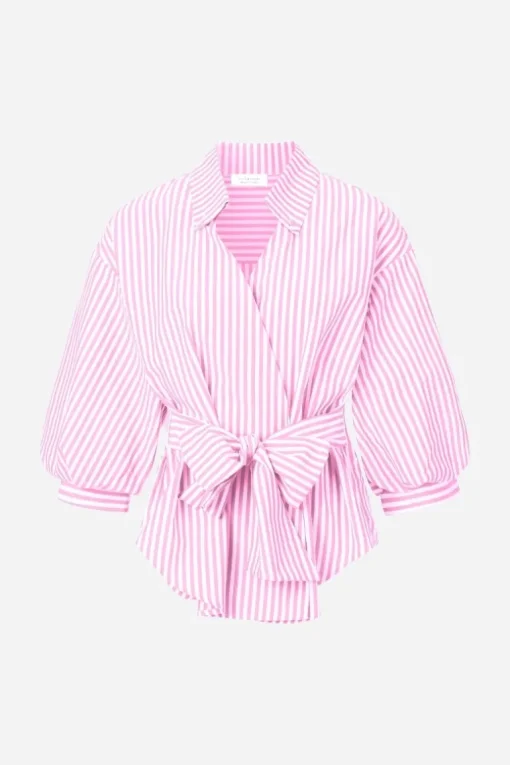 Gestreifte Wickelbluse