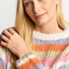 Gestreifter Grobstrickpullover