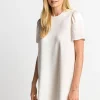 Minikleid Mit Seidigen Puffärmeln
