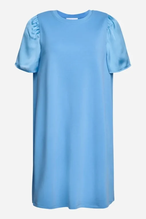 Minikleid Mit Seidigen Puffärmeln