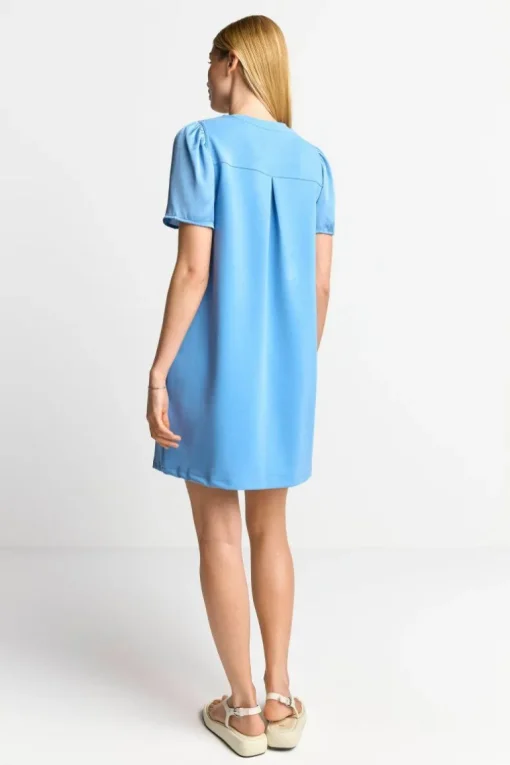 Minikleid Mit Seidigen Puffärmeln