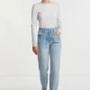 Rib-Longsleeve Mit Glanzeffekt