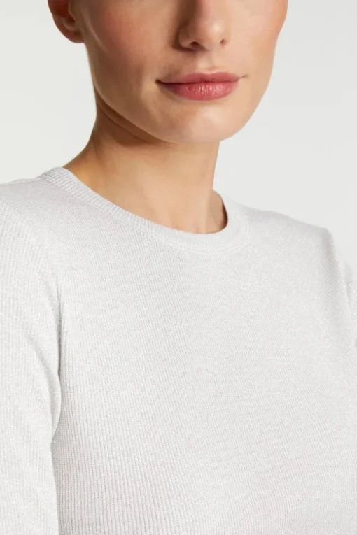 Rib-Longsleeve Mit Glanzeffekt
