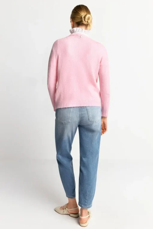 Strickpullover Aus Weichem Materialmix