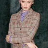 Taillierter Blazer Mit Karomuster
