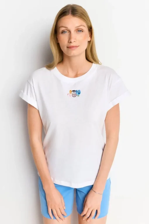 Weißes T-Shirt Mit Crew-Neck