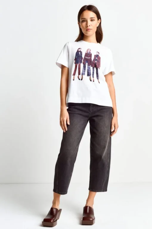 Weißes T-Shirt Mit Crew-Neck
