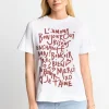 Weißes T-Shirt Mit Statement-Print