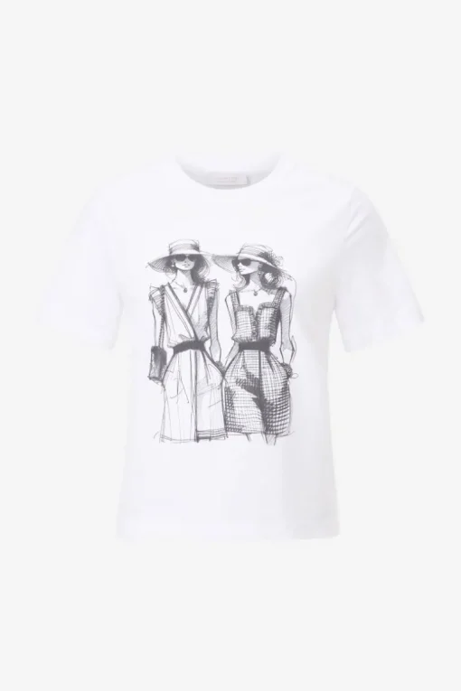 Weißes T-Shirt Mit Statement-Print