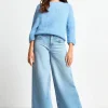 Wide Leg Denim Mit Passe